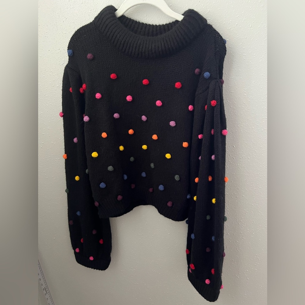 Farm Rio Rainbow Dots Turtleneck Sweater Size XL New - Picture 2 of 8